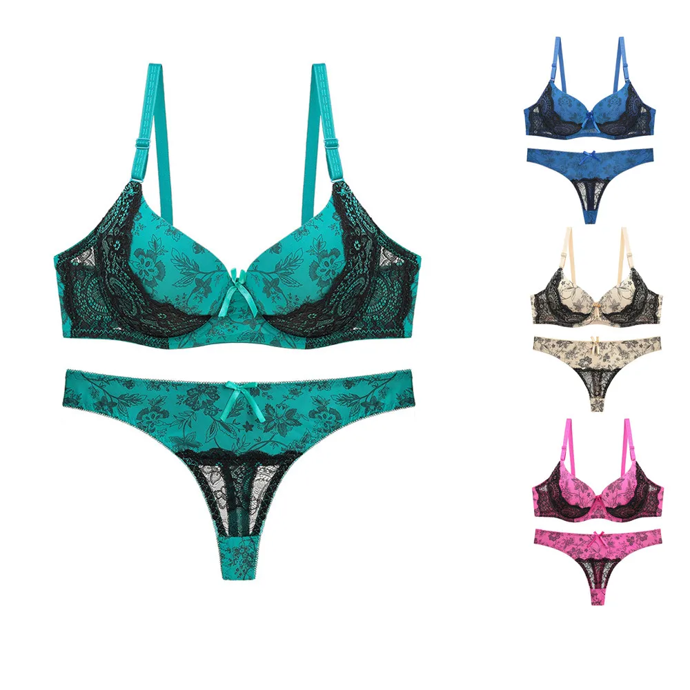 Комплект нижнего белья с глубоким V образным вырезом чашкой 3/4 и