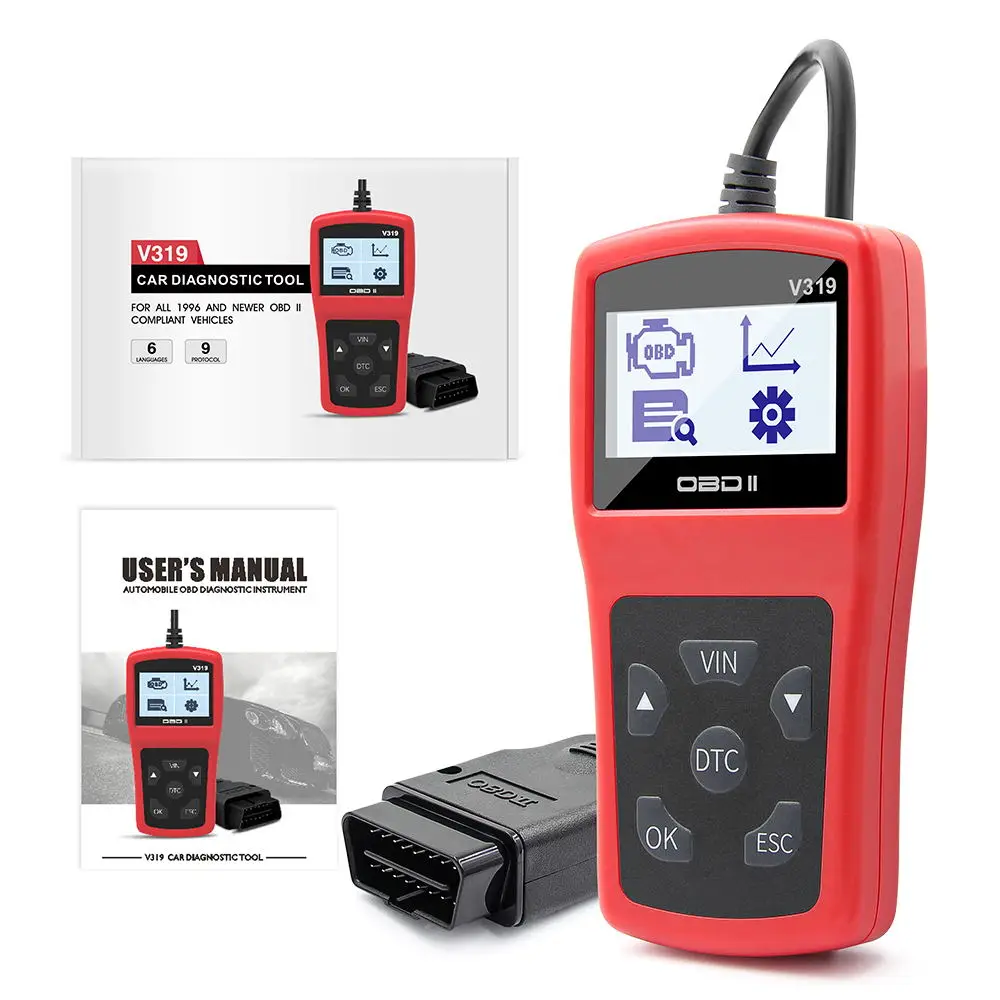 Автомобильный диагностический инструмент OBD2 считыватель кодов OBD V319 ELM327 многоязычный Автомобильный сканер Диагностический Авто OBD2 сканер ELM 327