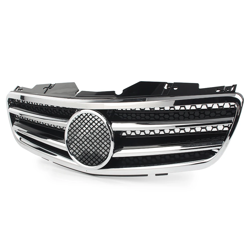 Передняя решетка автомобиля 2 ребра верхняя для Mercedes Benz R230 SL500 SL550 SL600 2003 2004 2005 2006