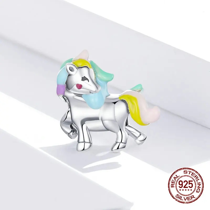 Женский браслет из серебра 100% пробы с радужной эмалью|Бусины| |