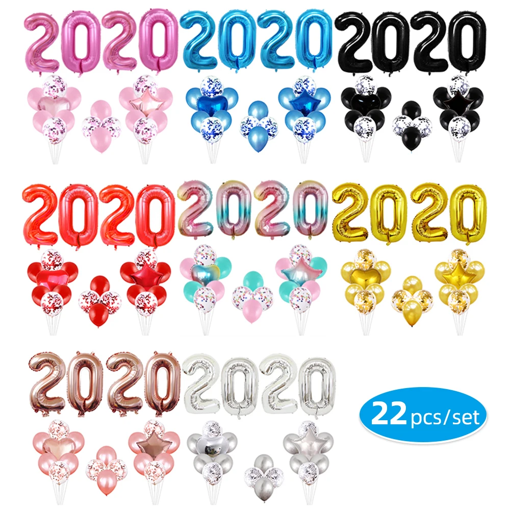 32/40 дюймов 2020 номер воздушные шары с новогодними украшениями Рождество День