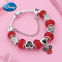 disney minimalist mickey minnie bracelet red faceted crystal beaded bracelet childrens gift