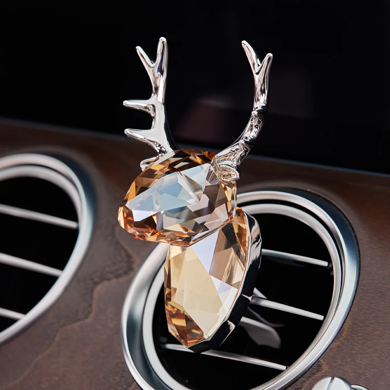 

Хрустальный олень орнамент автомобиль кондиционер парфюм милый Кристалл Украшение Фигурка фэн-шуй ремесла животных миниатюрные подарки