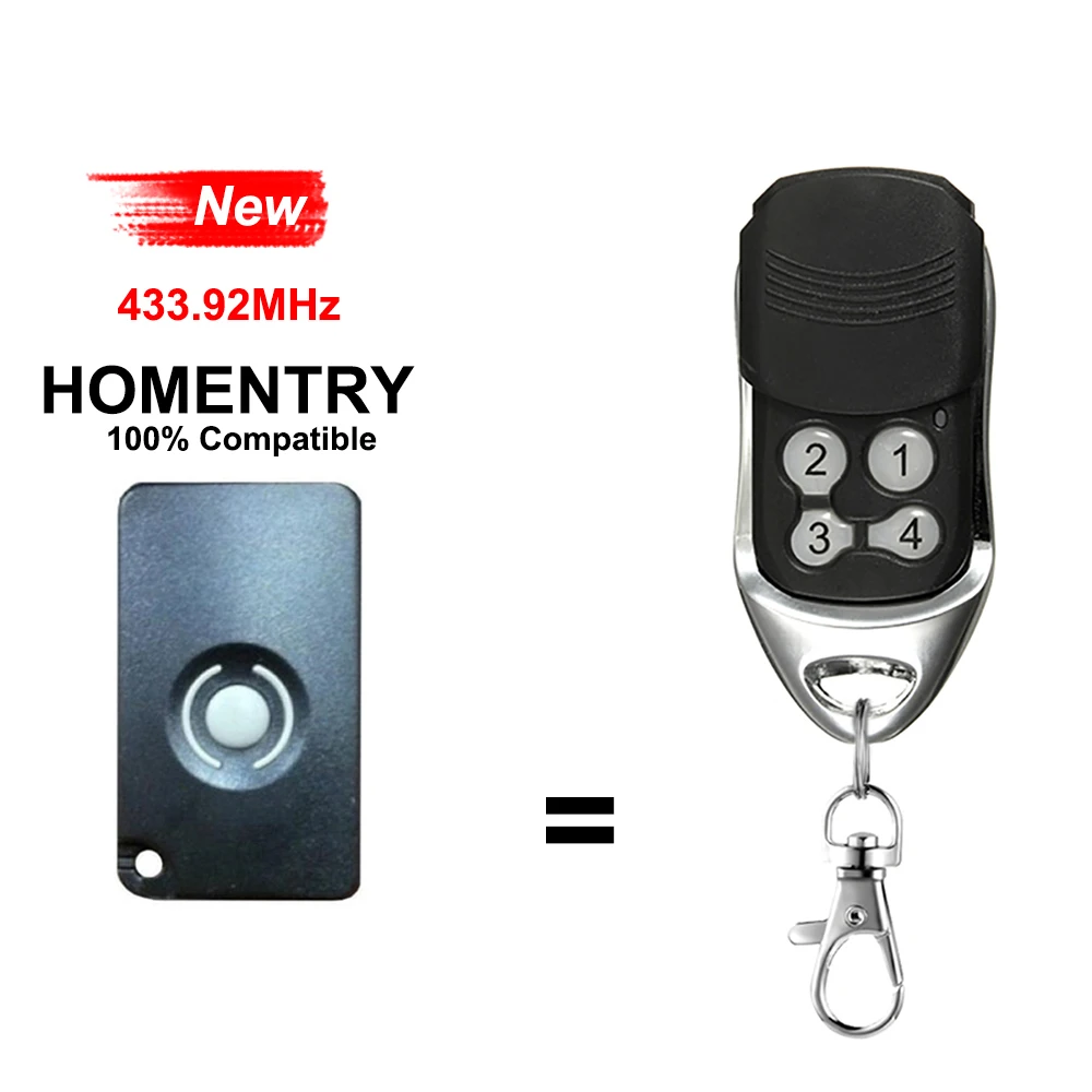 

Garage Remote Control HOMENTRY 433MHz Gate Opener Command Rolling Code HE60 HE60R HE60ANZ HE4331 433.92MHz 4CH Transmitter
