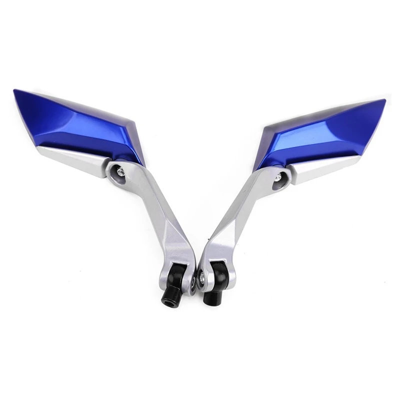 

Pair rear-view mirror for motorcycle Scooter tread screw 8mm 10mm M8 M10 blue color
