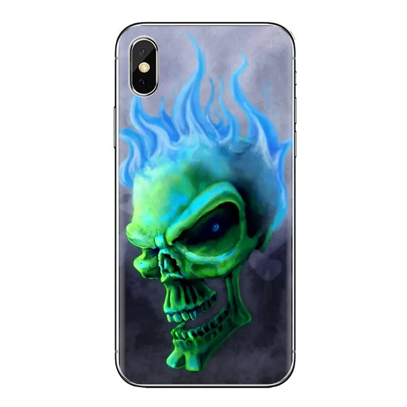 Soft Transparent Shell Covers For Huawei Honor 5A LYO-L21 Y6 II Compact Y5 2 Y5II Mate 10 Lite Nova 2i 9i Blue Skull Backgrounds