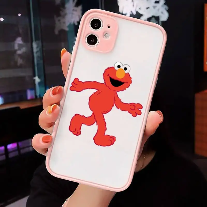 

Ins Sesame Street Cookie Phone Cases Matte Transparent for iPhone 7 8 11 12 s mini pro X XS XR MAX Plus cover funda