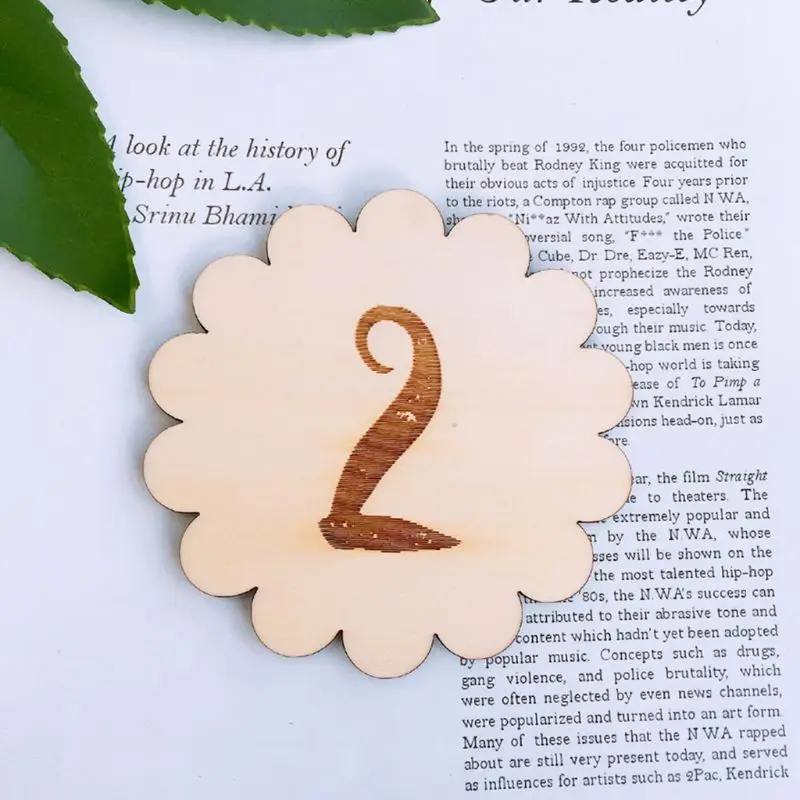 

Nordic Simple Baby Birth Month Day Cards Birthday Memorial Milestone Wood Card 54DA