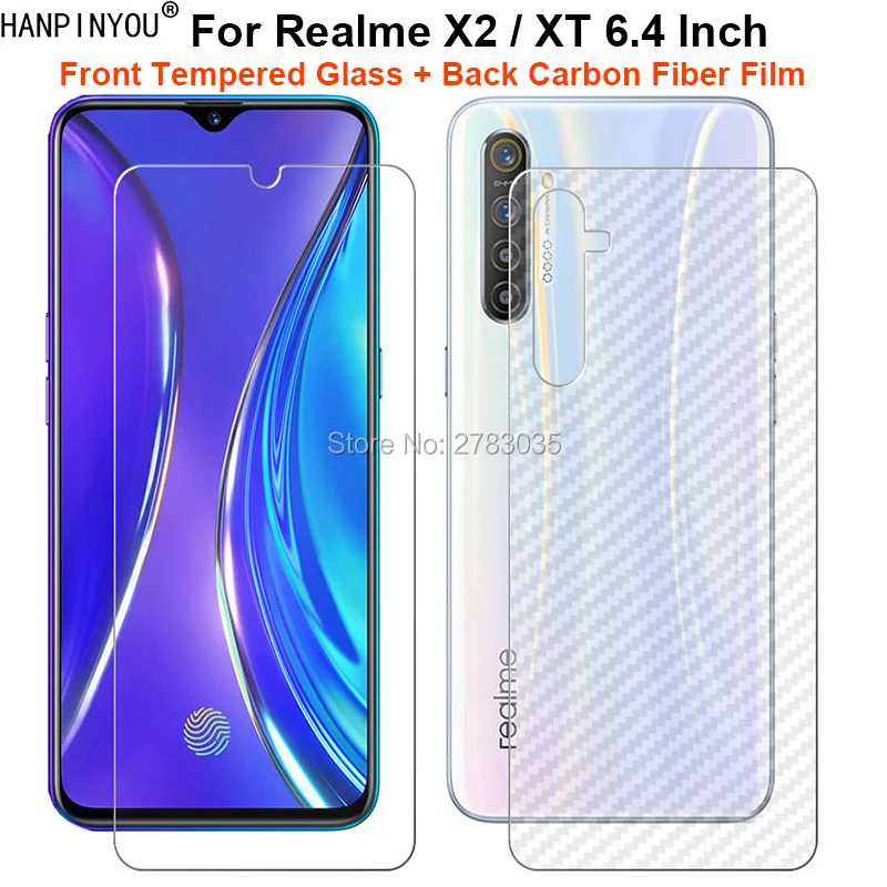 Для Realme XT / X2 6 4 &quot1 комплект = мягкая задняя пленка из углеродного волокна +