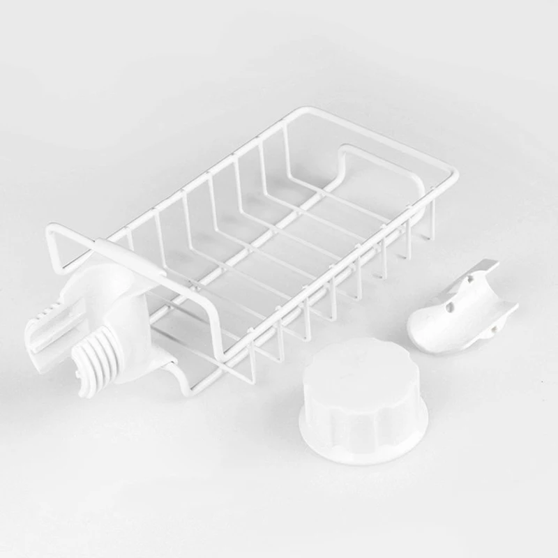 

Kitchen Sink Organizer Faucet Shelf Bathroom Storage Rack Soap Sponge Holder Adjustable Basket Dish Drainer Rag HEE889