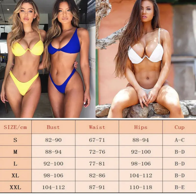 

Bikini Set Swimsuit Sexy Push Up Unpadded Brazilian Bikini Set Women 4 Colors Bandage Triangle Swimwear Bathing Drop Shipping