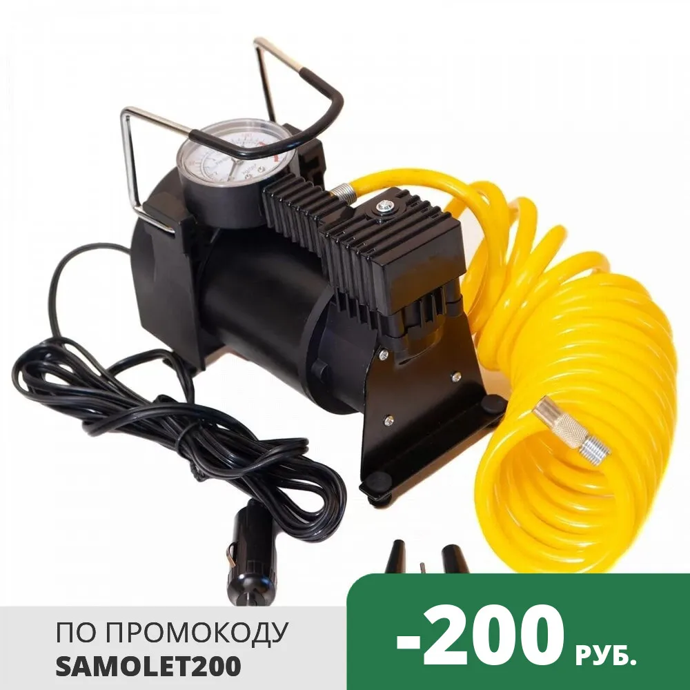 Компрессор автомобильный A2DM 35 12В/16А 10Атм 180Вт 35л/мин съемный шланг 0.9м от