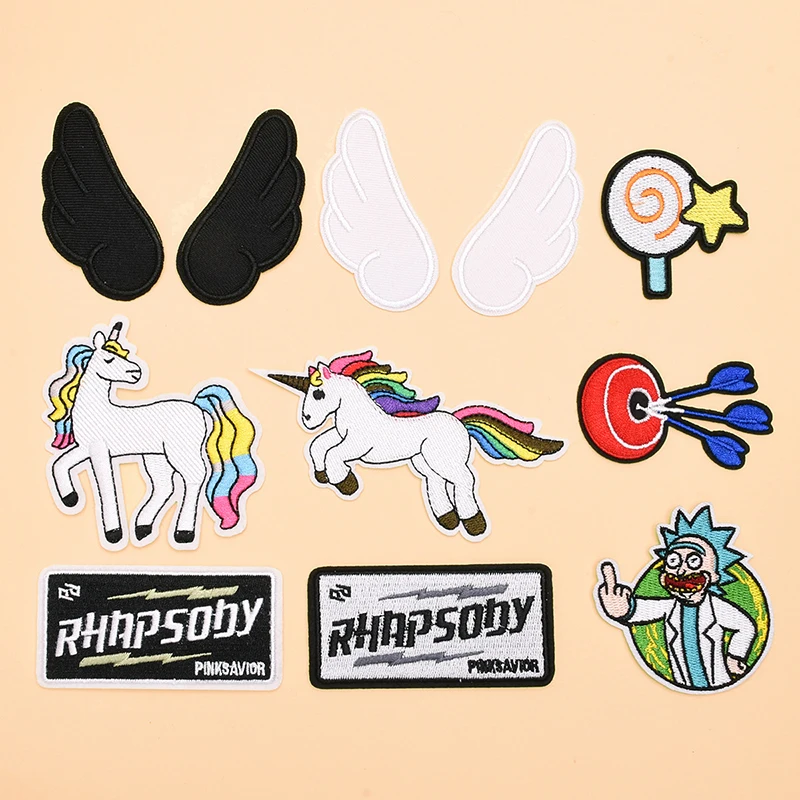 

Patches on Clothes Fusible Sewing for Accessories Ironing Applications Embroidery Velcro Backpack Thermoadhesive Angel Wings