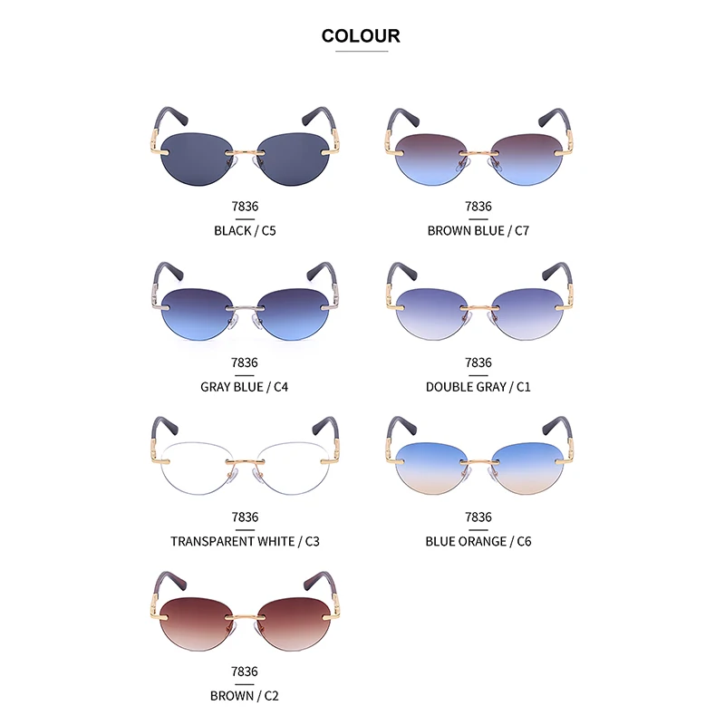 

Steampunk Minimalist Stylish Classic Round Sunglasses Retro Frameless Big Lens Sunglasses Luxury Brand Designer Eyewear