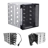5 25 inch to 5 x 3 5quot sata sas hdd cage rack hard drive disk enclosure with fan harddrive disk tray caddy adapter