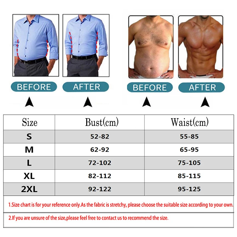 

Men Practical Slim Body Shaper Vest Tank Top Tummy Waist Underwear Belly Slimming Tank