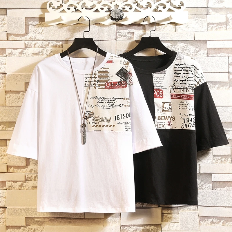 

Sleeve T Short Shirt Men 2020 Summer Tshirt Top Tees Brand Fashion HIP HOP Clothes Plus Size M-4XL 5XL Streetwear