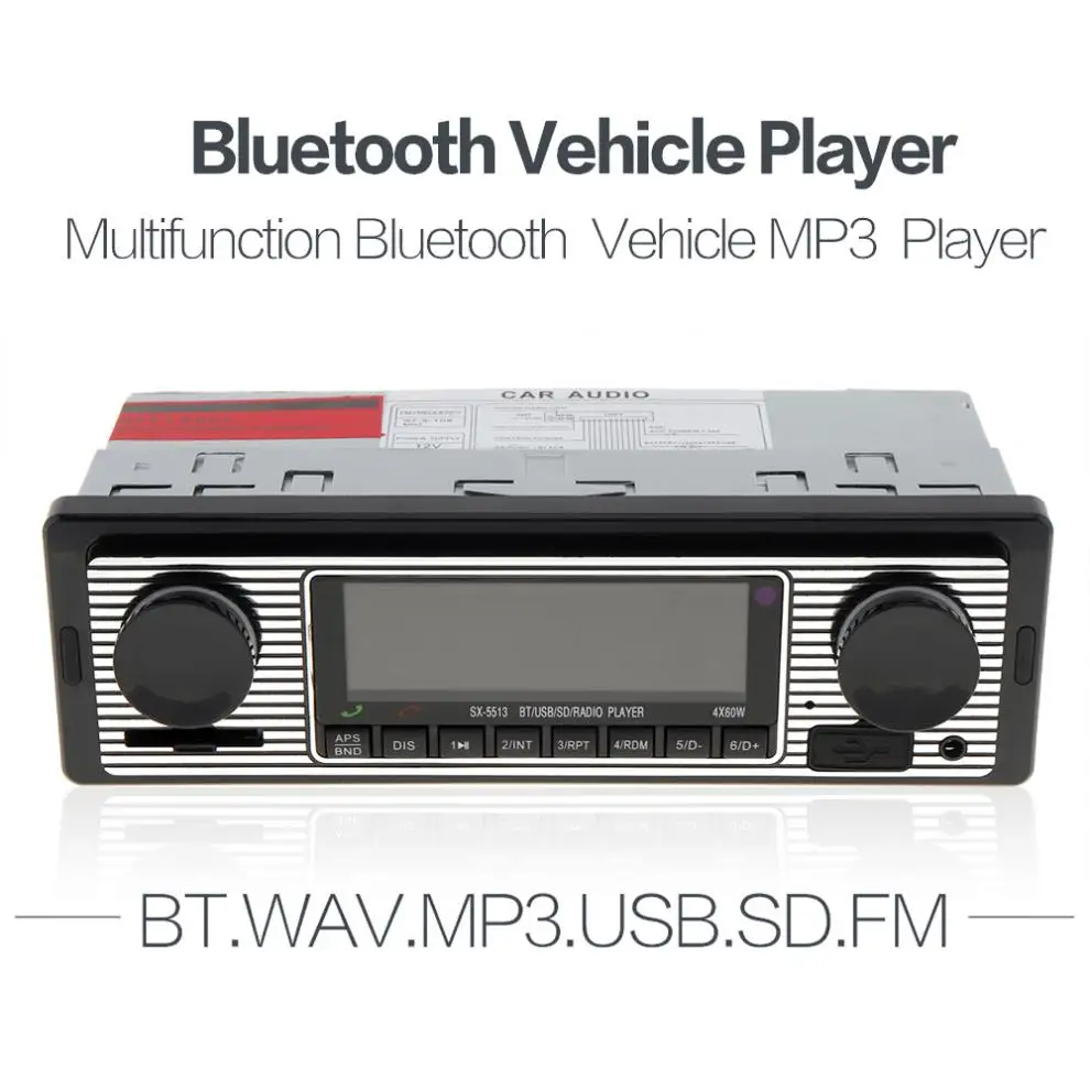 12 В Bluetooth Авто Радио 1DIN стерео аудио MP3 плеер FM радио приемник Поддержка Aux вход SD USB
