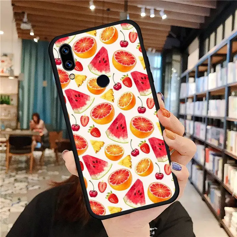 

Summer green leaves fruit lemon peach Phone Case For xiaomi redmi note 10 9 9s 8 8t 7 pro max mi note 10 lite pro coque