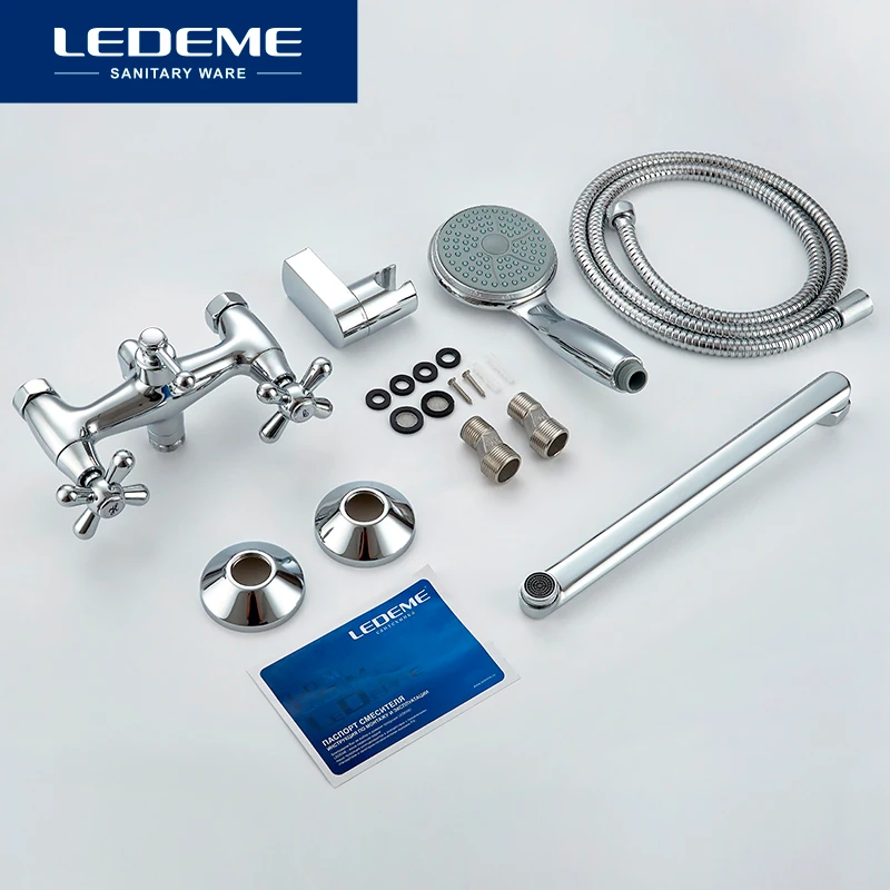 LEDEME Смеситель для ванны с длинным изливом 300мм. латунь Цвет: хром L2518|Смесители