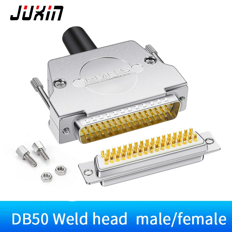 Позолоченные DB50 мужского и женского пола D-SUB 50 pin 3 ряд иглы соединитель разъема