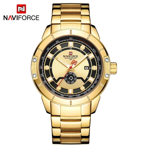 NAVIFORCE Роскошные брендовые наручные часы мужские модные деловые Часы повседневные спортивные водонепроницаемые золотые часы мужские часы Relogio Masculino - Цвет: GG
