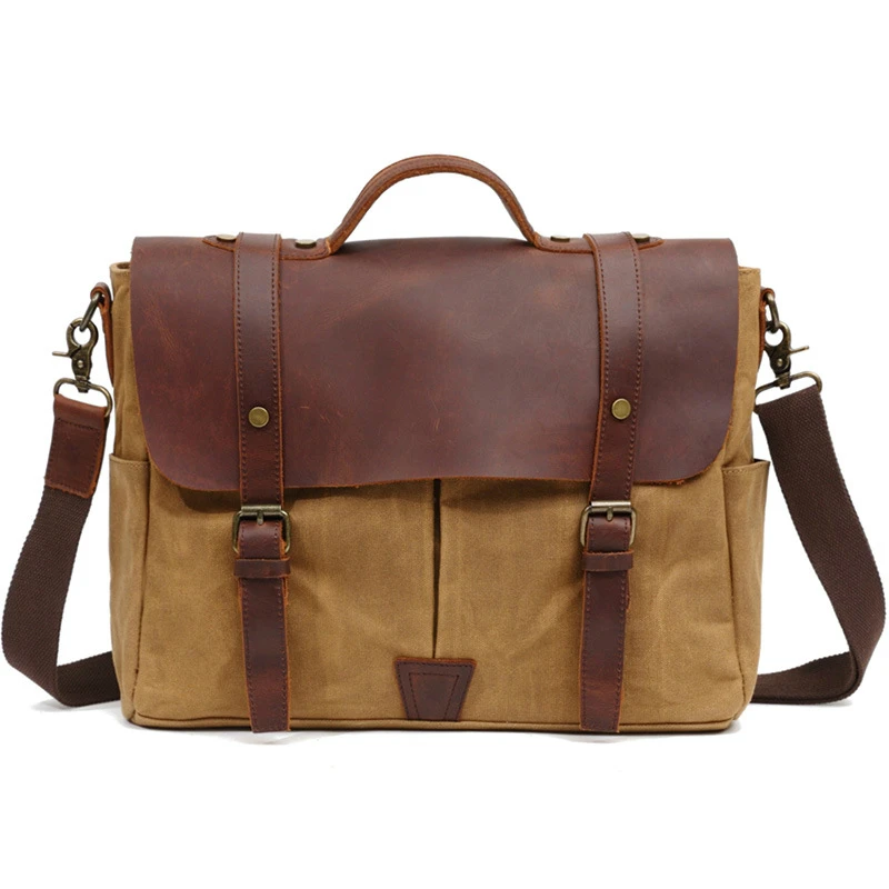 Retro waterproof canvas bag men's handbag shoulder messenger bag men's briefcase shoulder bag