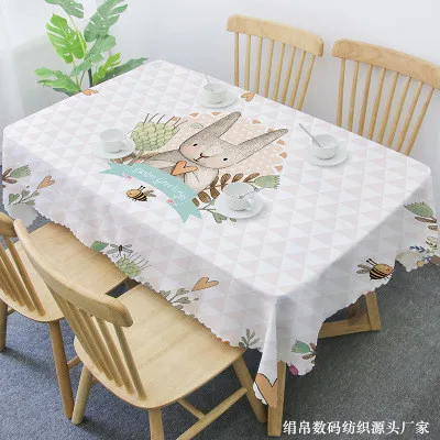 

Nordic thick cotton linen art small fresh table cloth waterproof and oil-proof tablecloth rectangular tablecloth