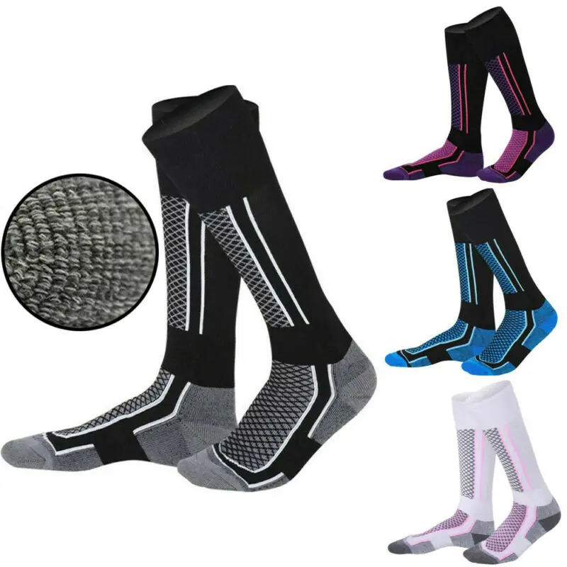 Теплые зимние лыжные носки мужские длинные походные спортивные уличные толстые