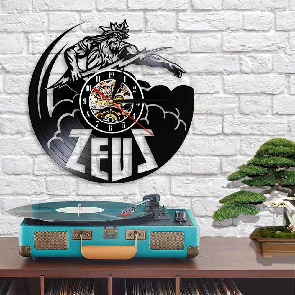 Настенные часы с статуей Zeus винтажные фотообои декор греческой мифологии звезда