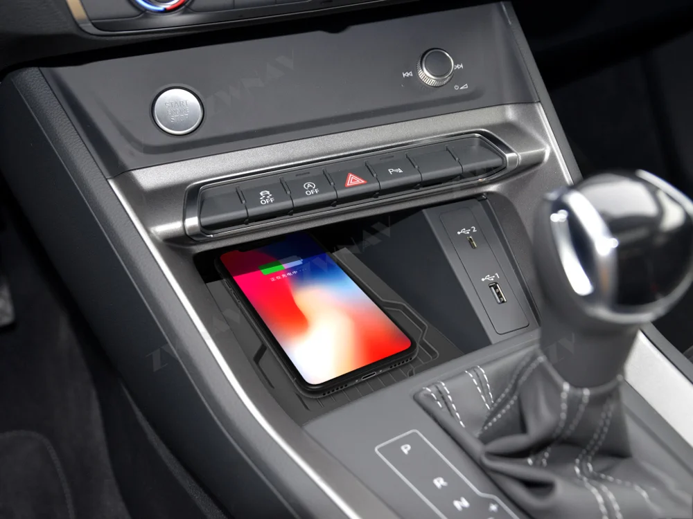 QI car Infrared Fast wireless charger For Audi Q3 2020 Wireless Charging Car Phone Holder for iphone Samsung |