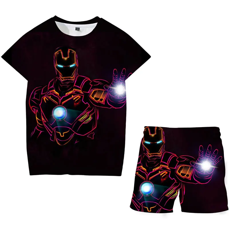 

summerT-shirt Suit Children's T-shirt Children's Clothing Set T-shirt+shorts 2 Pieces Set Girls Boys Clothes Suit 2021
