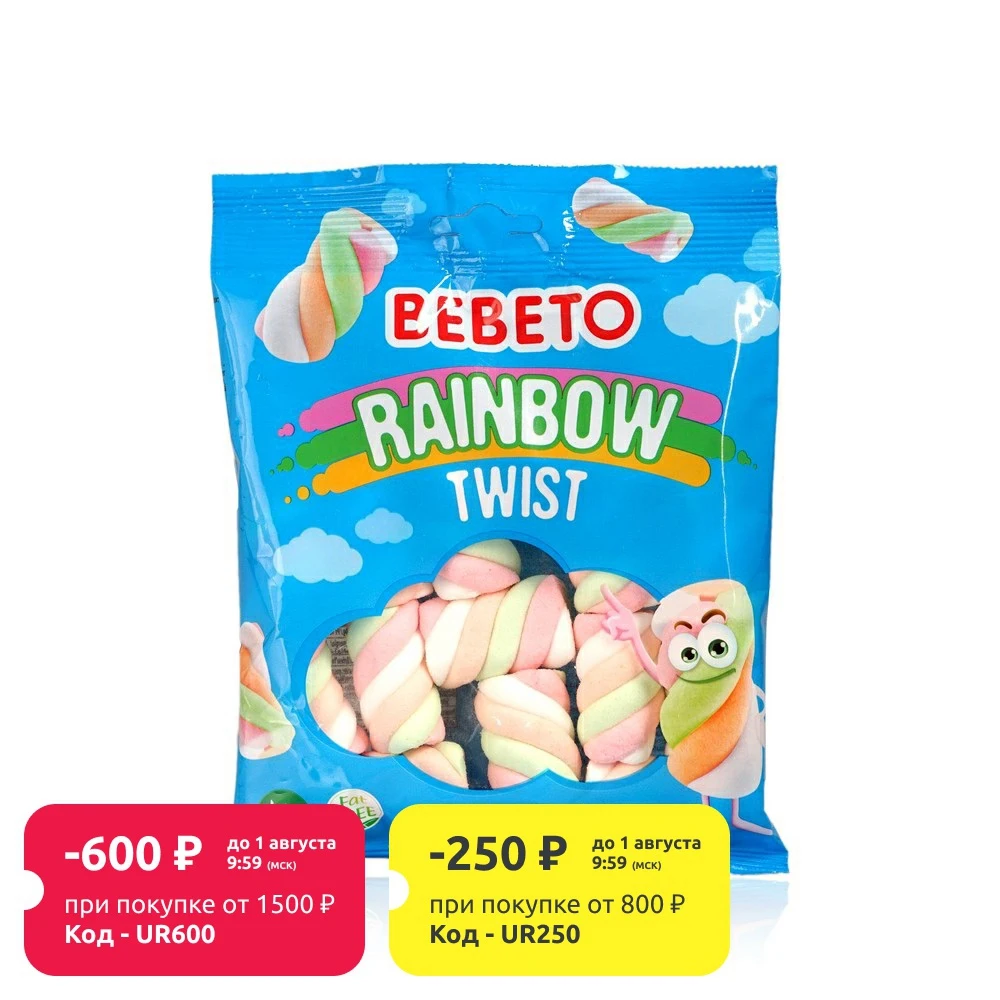 Суфле маршмеллоу Bebeto " Rainbow twist 60г|Зефир| |