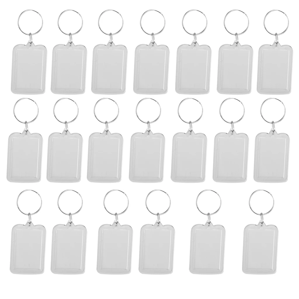 10/20/40 Pcs Premium Oblong Clear Acrylic Blanks Photo Picture Custom Keychain Photo Mum Dad Baby Parents DIY Key Chain Gift