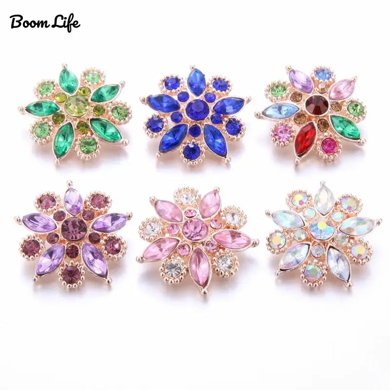 

New Rhinestone Sun Flower 18mm Snap Button Snaps Jewelry Fit For Snap Button Bracelets&bangles Jewelry Wholesale Snaps