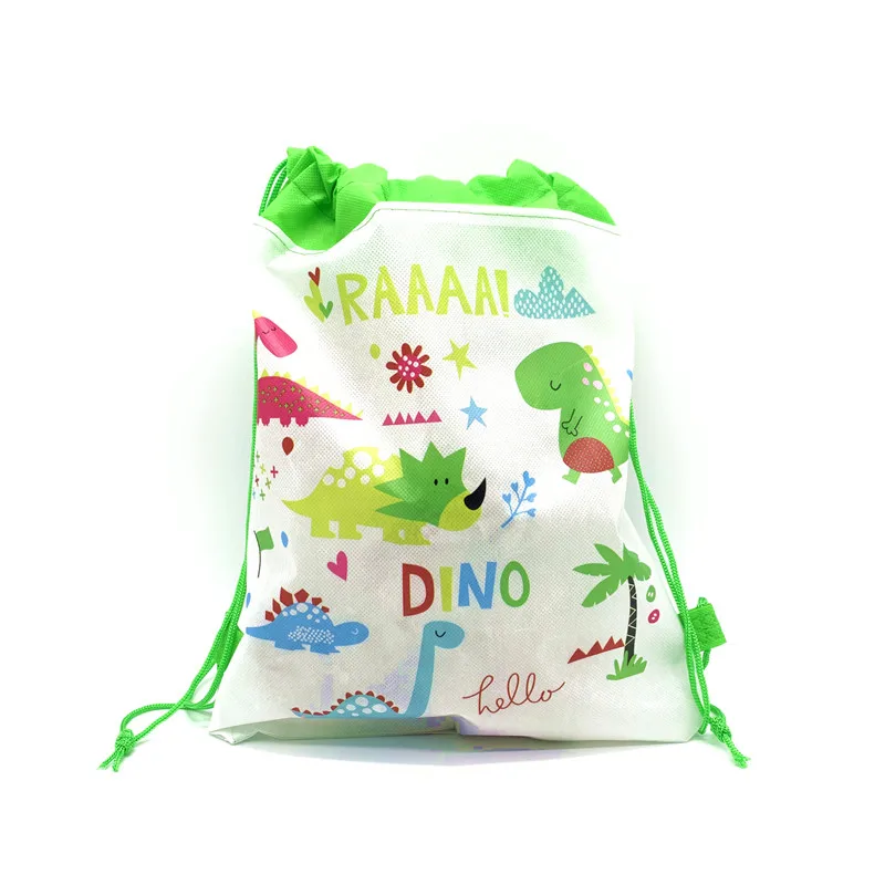 Dinosaur-1-1pcs 1 шт История игрушек красочные нетканые ткани шнурок сумки Дети День Рождения украшения Винни Хэллоуин конфеты нарисованные карманы - Цвет: Dinosaur-1-1pcs