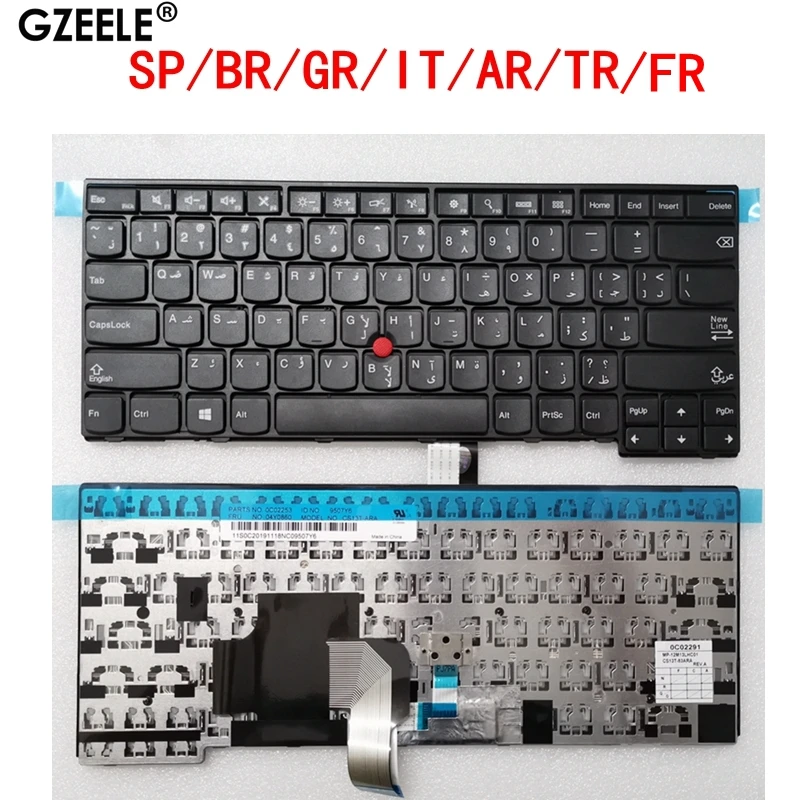 Клавиатура UK/SP/BR/GR/IT/AR/TR/FR для Lenovo T440 T440P T440s T431 E431 L440 T450s L450 L460 L470 T431S T450 e440 e431S T460 - изображение