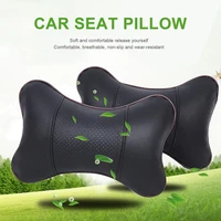 1pc mini pvc leather car neck pillows universal car headrest pillow support neck pillow black
