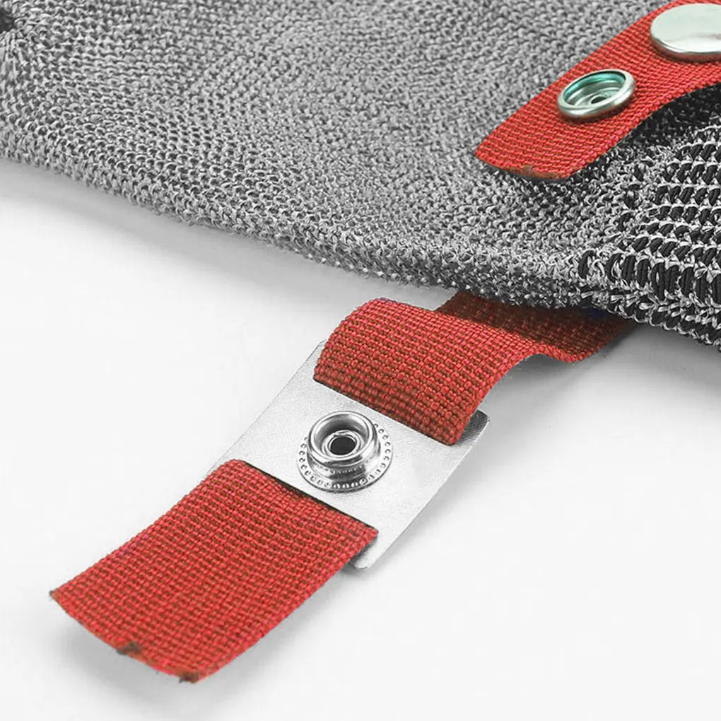 Guante de seguridad anticorte de 5 niveles, Protector de manos de alambre de acero inoxidable, ajustable, Unisex, para procesamiento de alimentos y carnicero-4