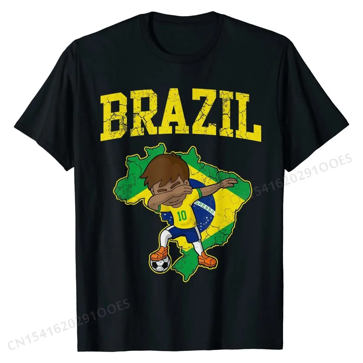 

Brazil Soccer Boy T-Shirt Brazilian Football Dabbing Kid Printing T Shirts Hot Sale Cotton Men Tops Tees