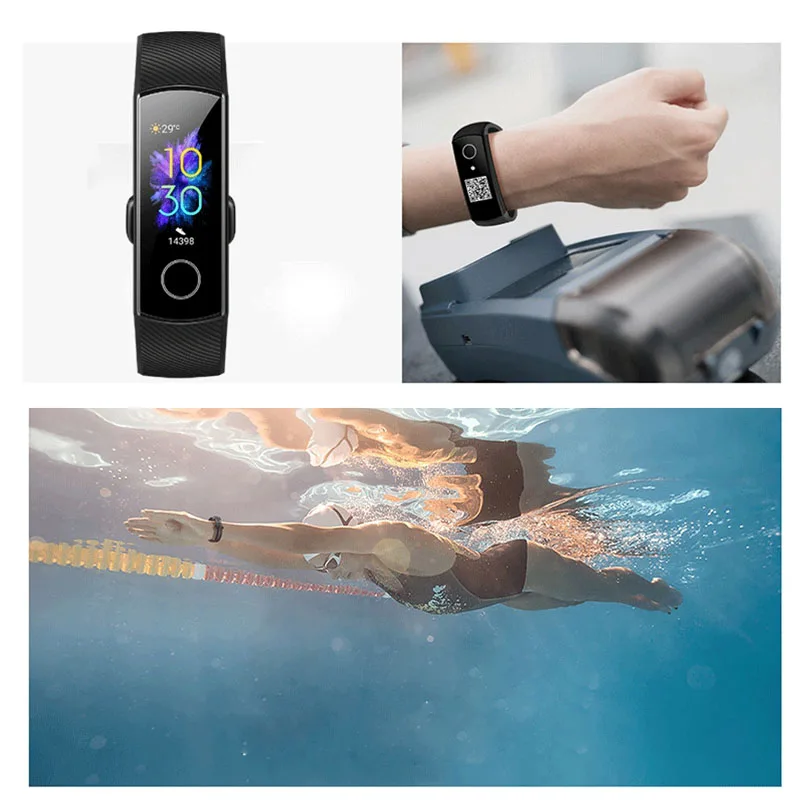Смарт браслет Honor Band 5 с цветным сенсорным AMOLED экраном пульсометр 5ATM
