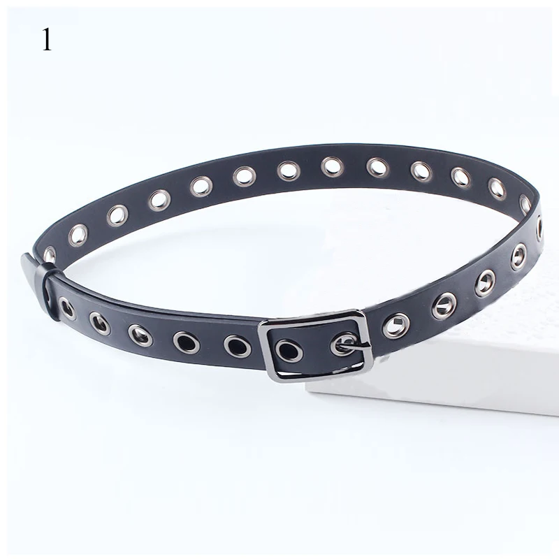 Новинка 2019 двухрядный ремень с отверстиями для мужчин и женщин модный