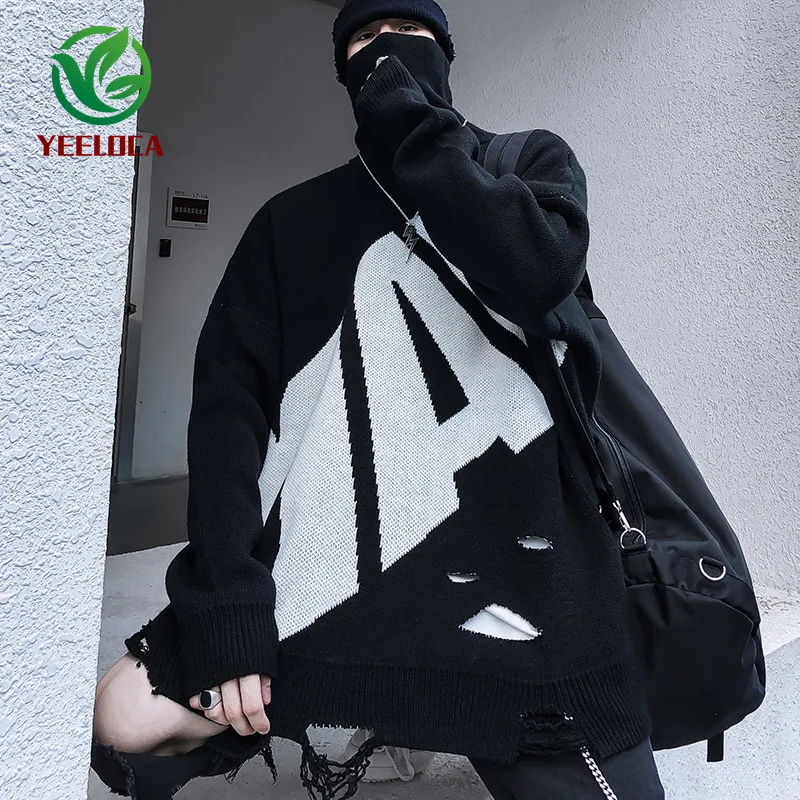 2019 дропшиппинг большой буквенный свитер для мужчин хип хоп дикий негабаритный