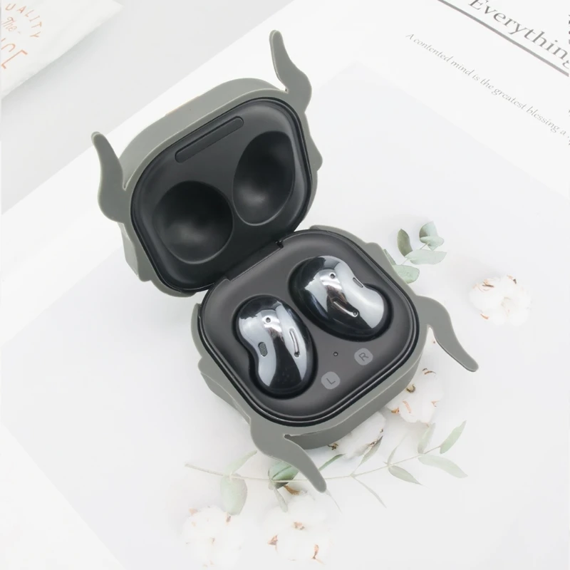 Мультяшный чехол для наушников Samsung Galaxy Buds Live/pro 2021 противоударный силиконовый