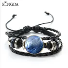 Браслет с волком в скандинавском стиле, для мужчин и женщин, в стиле панк, со стеклянным куполом, из сплава, светящиеся подарки, коллекция аксессуаров