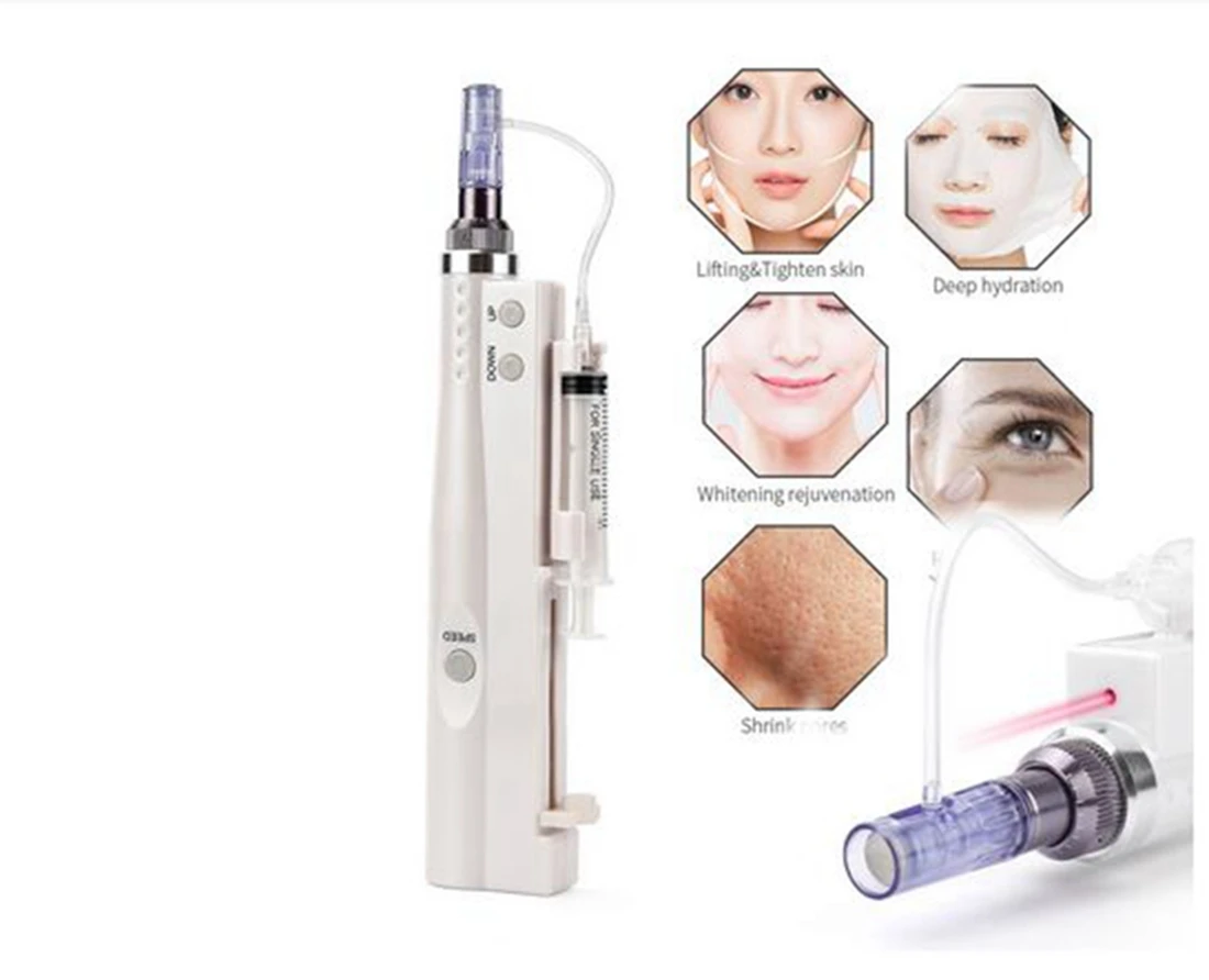 

Hydra Injector Derma Pen Nano Water Mesotherapy Microneedle Dr Pen Mesogun Needles Injection Dermapen Facial Treatment Machine