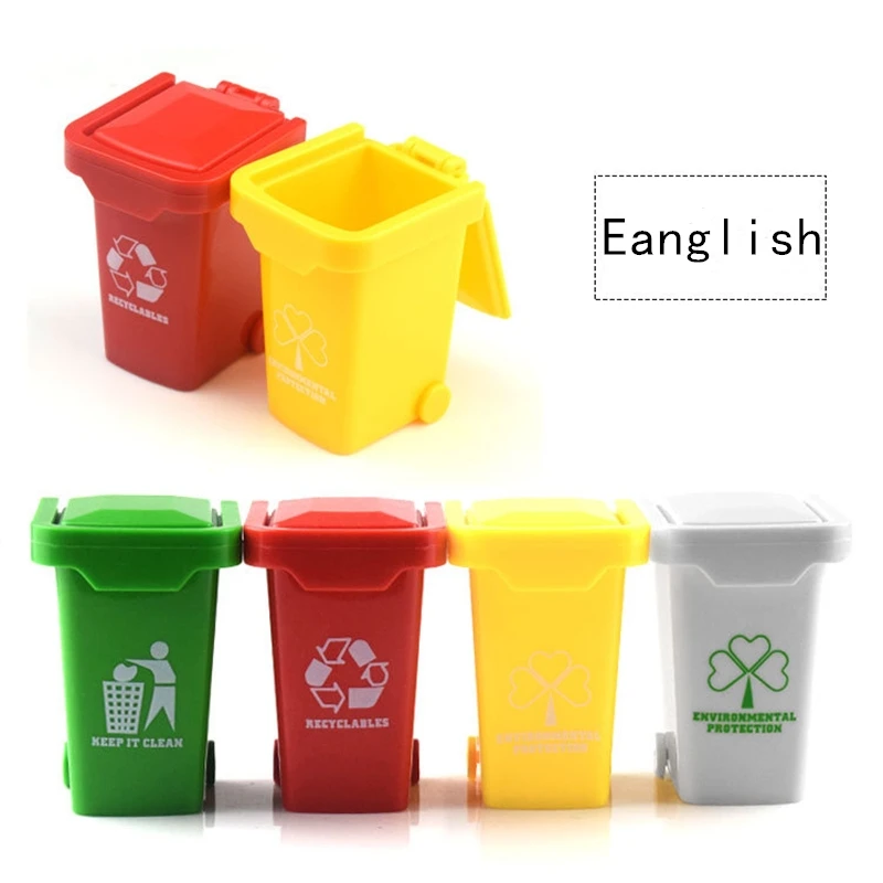 Разноцветные Мини-корзины для кукольного домика пластиковая мусорная корзина