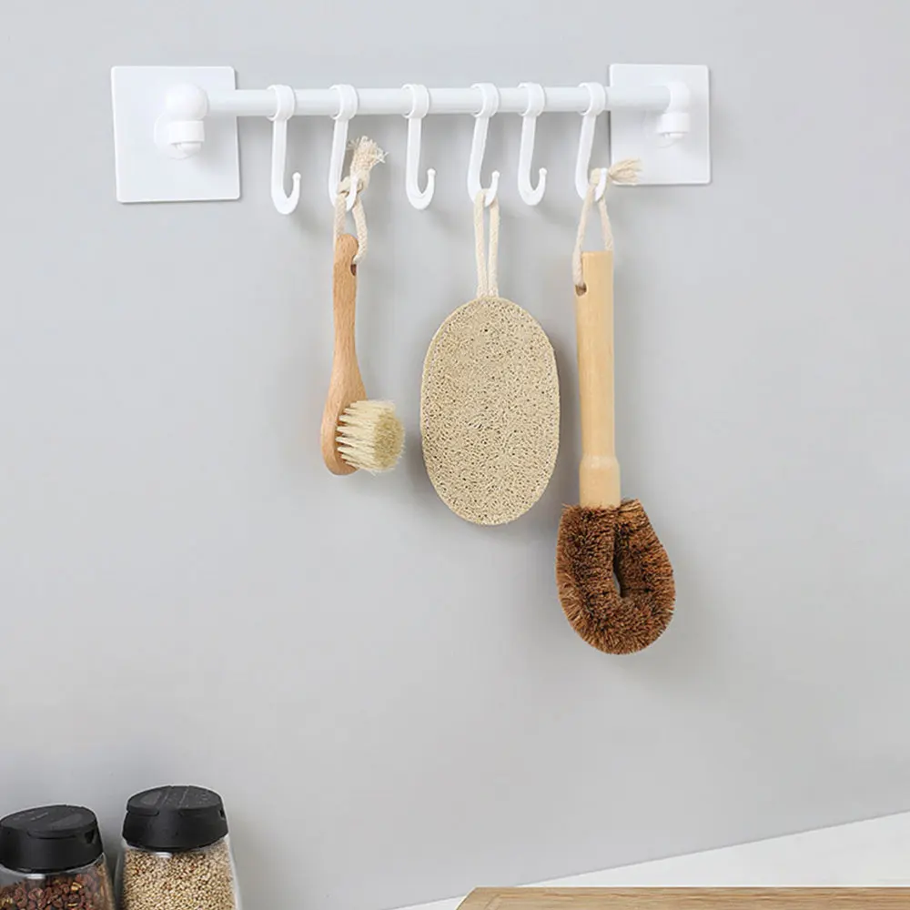 

2pcs Indoor Wall-mounted Sundries Hooks Wall 6-hook Sundries Storage Hooks