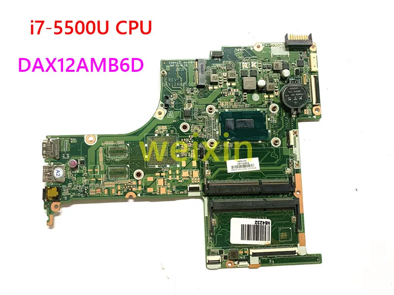 

Genuine 819972-001 819972-501 819972-601 w i7-5500U CPU UMA DAX12AMB6D Laptop Motherboard for HP NB 15-AB Series 15T-AB000