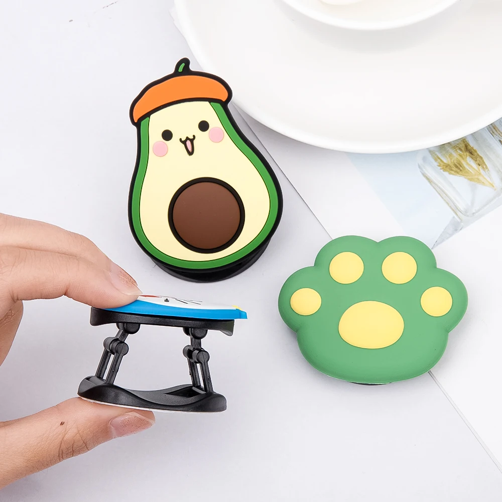 3D мультяшный Силиконовый складной держатель на палец для телефона Xiaomi Samsung